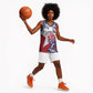 Personalised Afro Liberia Basketball Jersey African King Lion - Grunge Style - African Pride