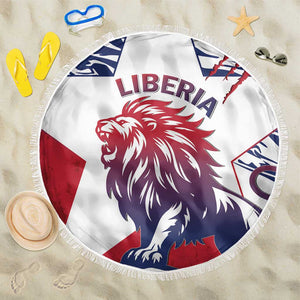 Personalised Afro Liberia Beach Blanket African King Lion - Grunge Style