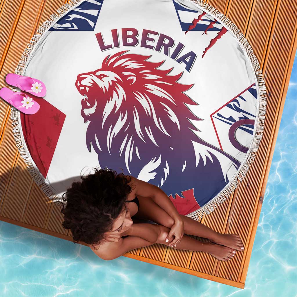 Personalised Afro Liberia Beach Blanket African King Lion - Grunge Style