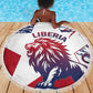 Personalised Afro Liberia Beach Blanket African King Lion - Grunge Style