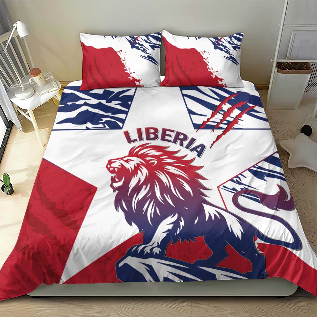 Personalised Afro Liberia Bedding Set African King Lion - Grunge Style