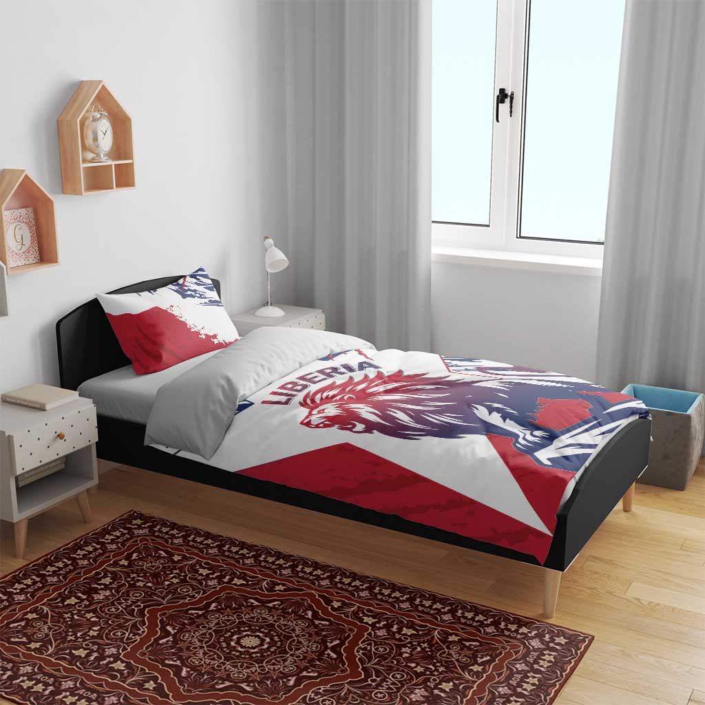 Personalised Afro Liberia Bedding Set African King Lion - Grunge Style