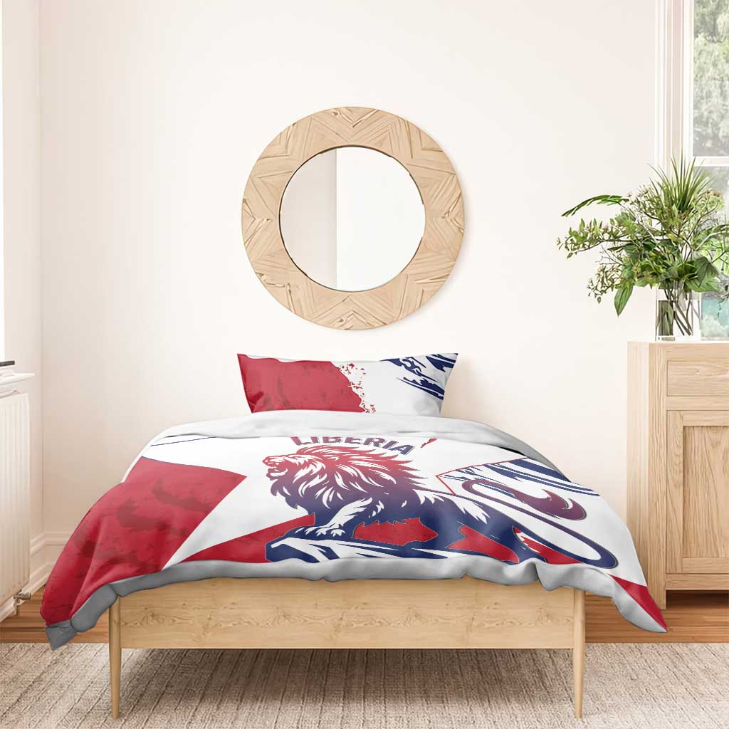 Personalised Afro Liberia Bedding Set African King Lion - Grunge Style