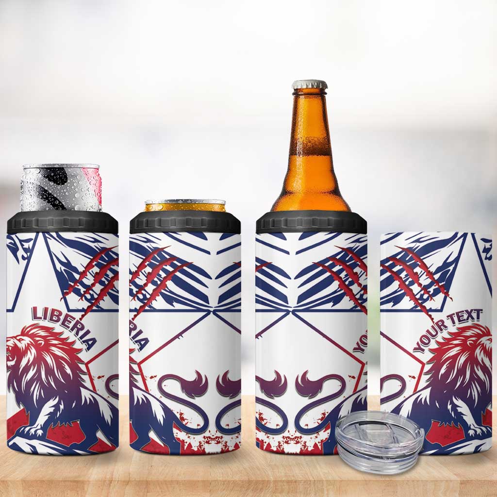 Personalised Afro Liberia 4 in 1 Can Cooler Tumbler African King Lion - Grunge Style