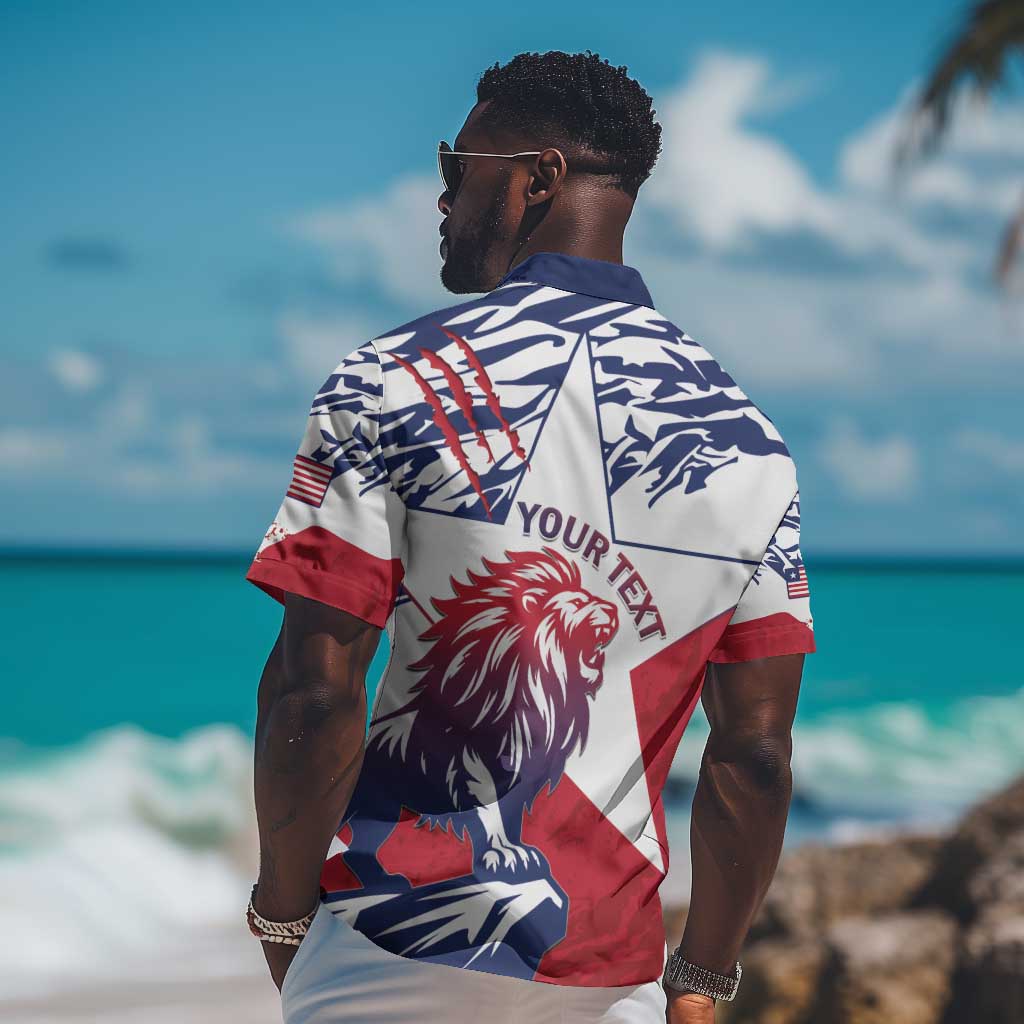 Personalised Afro Liberia Hawaiian Shirt African King Lion - Grunge Style