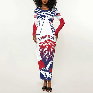 Personalised Afro Liberia Long Sleeve Bodycon Dress African King Lion - Grunge Style LT15