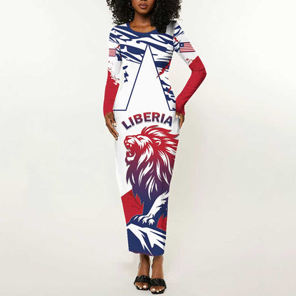 Personalised Afro Liberia Long Sleeve Bodycon Dress African King Lion - Grunge Style LT15