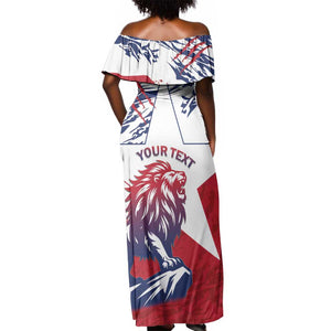 Personalised Afro Liberia Off Shoulder Maxi Dress African King Lion - Grunge Style