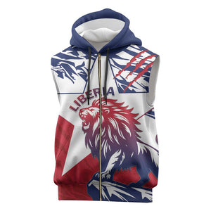 Personalised Afro Liberia Sleeveless Zip Hoodie African King Lion - Grunge Style - African Pride