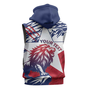 Personalised Afro Liberia Sleeveless Zip Hoodie African King Lion - Grunge Style - African Pride