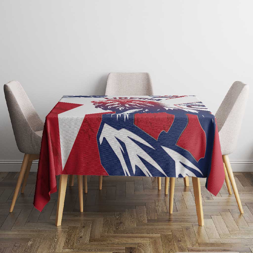 Personalised Afro Liberia Tablecloth African King Lion - Grunge Style