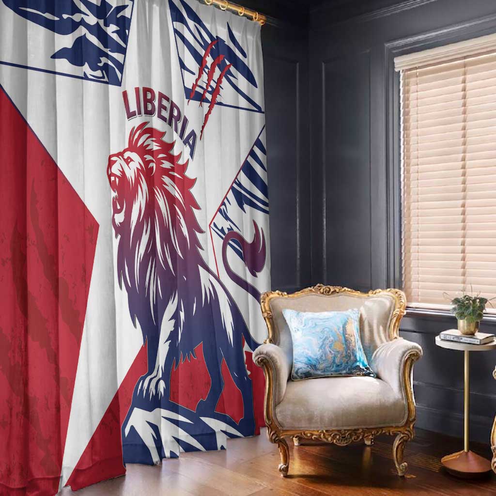 Personalised Afro Liberia Window Curtain African King Lion - Grunge Style