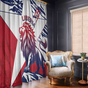 Personalised Afro Liberia Window Curtain African King Lion - Grunge Style