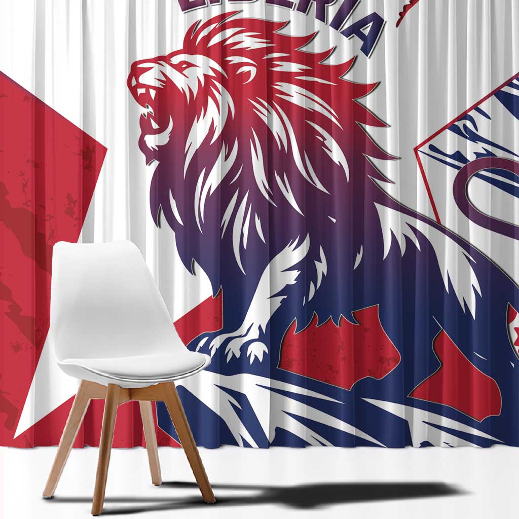Personalised Afro Liberia Window Curtain African King Lion - Grunge Style