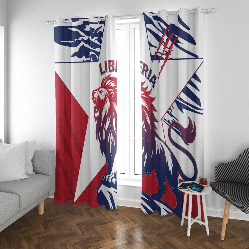 Personalised Afro Liberia Window Curtain African King Lion - Grunge Style