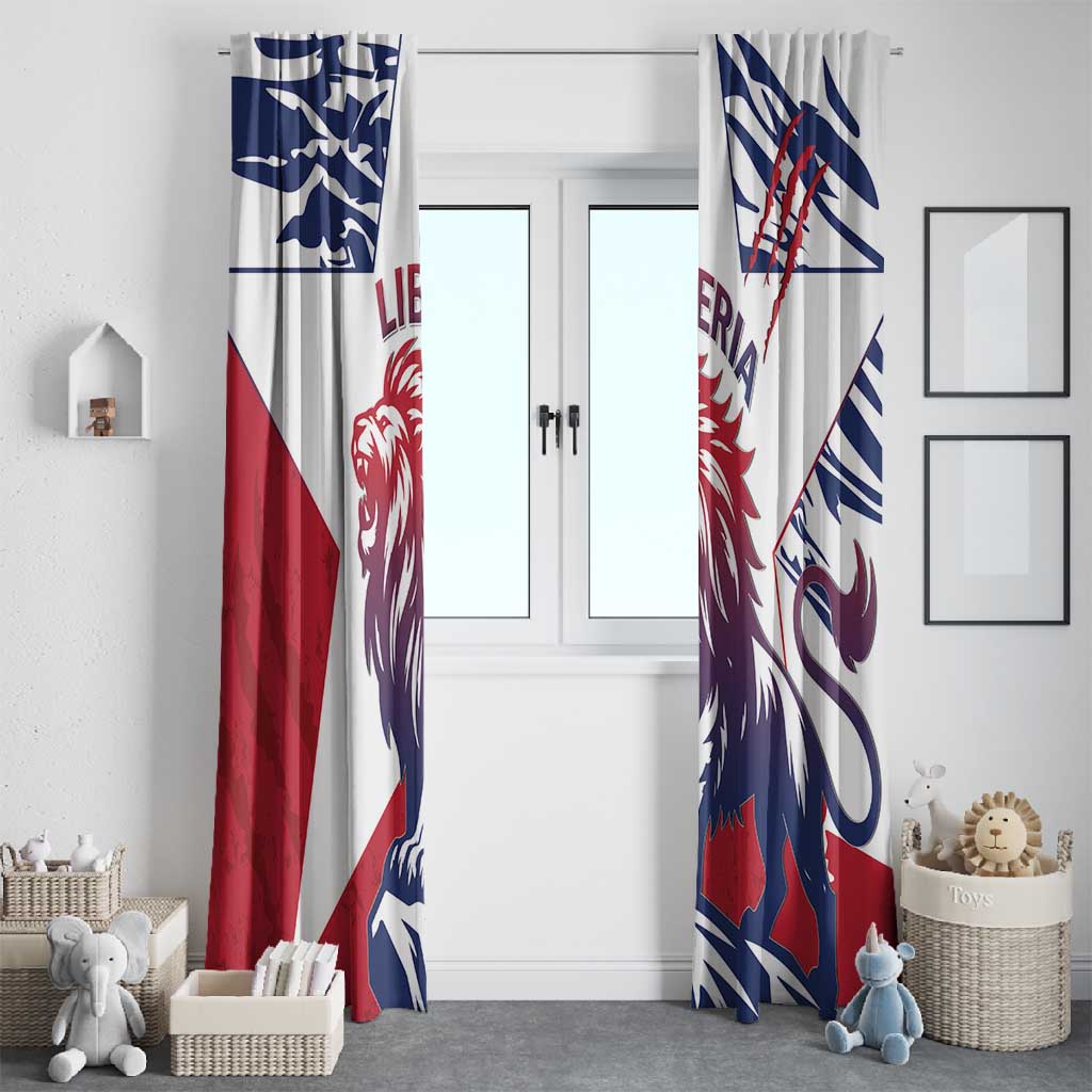 Personalised Afro Liberia Window Curtain African King Lion - Grunge Style