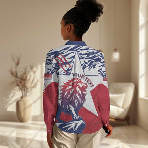 Personalised Afro Liberia Women Casual Shirt African King Lion - Grunge Style LT15