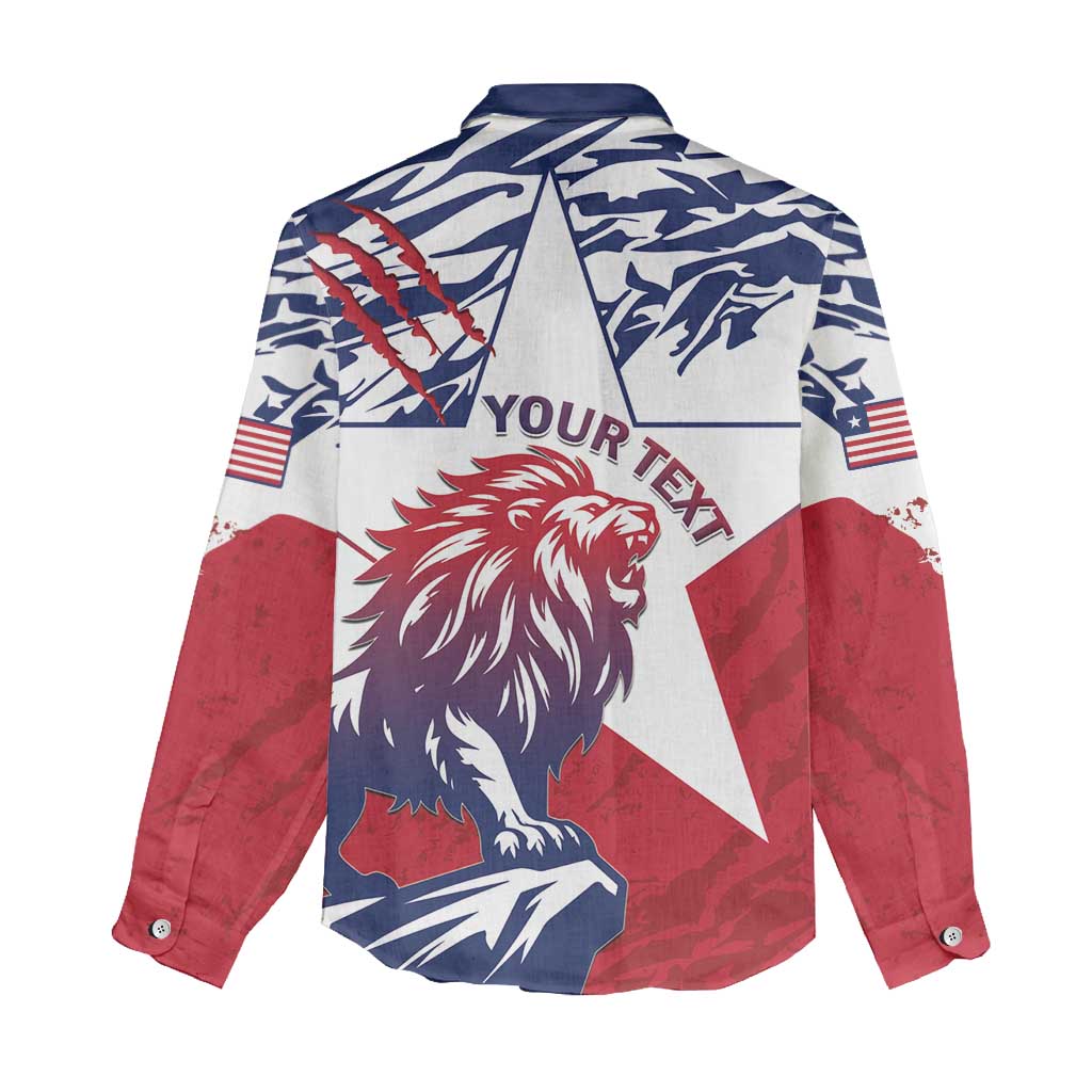 Personalised Afro Liberia Women Casual Shirt African King Lion - Grunge Style LT15