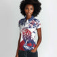 Personalised Afro Liberia Women Polo Shirt African King Lion - Grunge Style
