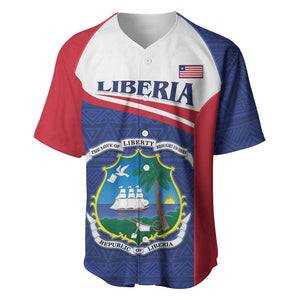 Personalised Liberia African Baseball Jersey Coat Of Arms Flag
