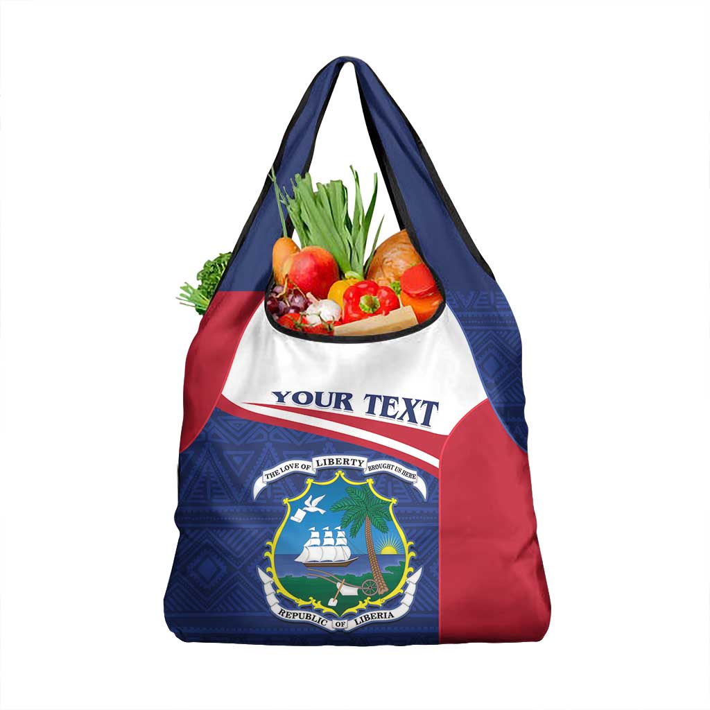 Personalised Liberia African Grocery Bag Coat Of Arms Flag