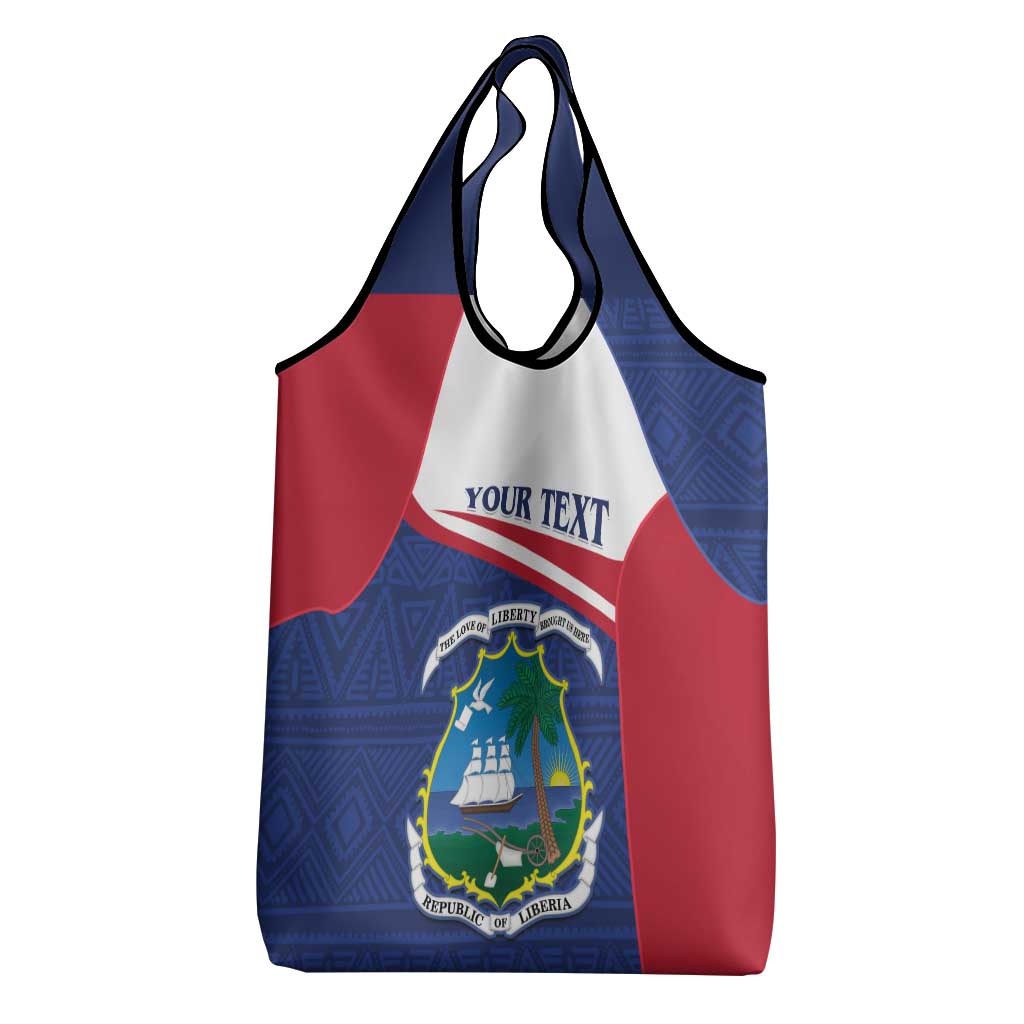Personalised Liberia African Grocery Bag Coat Of Arms Flag