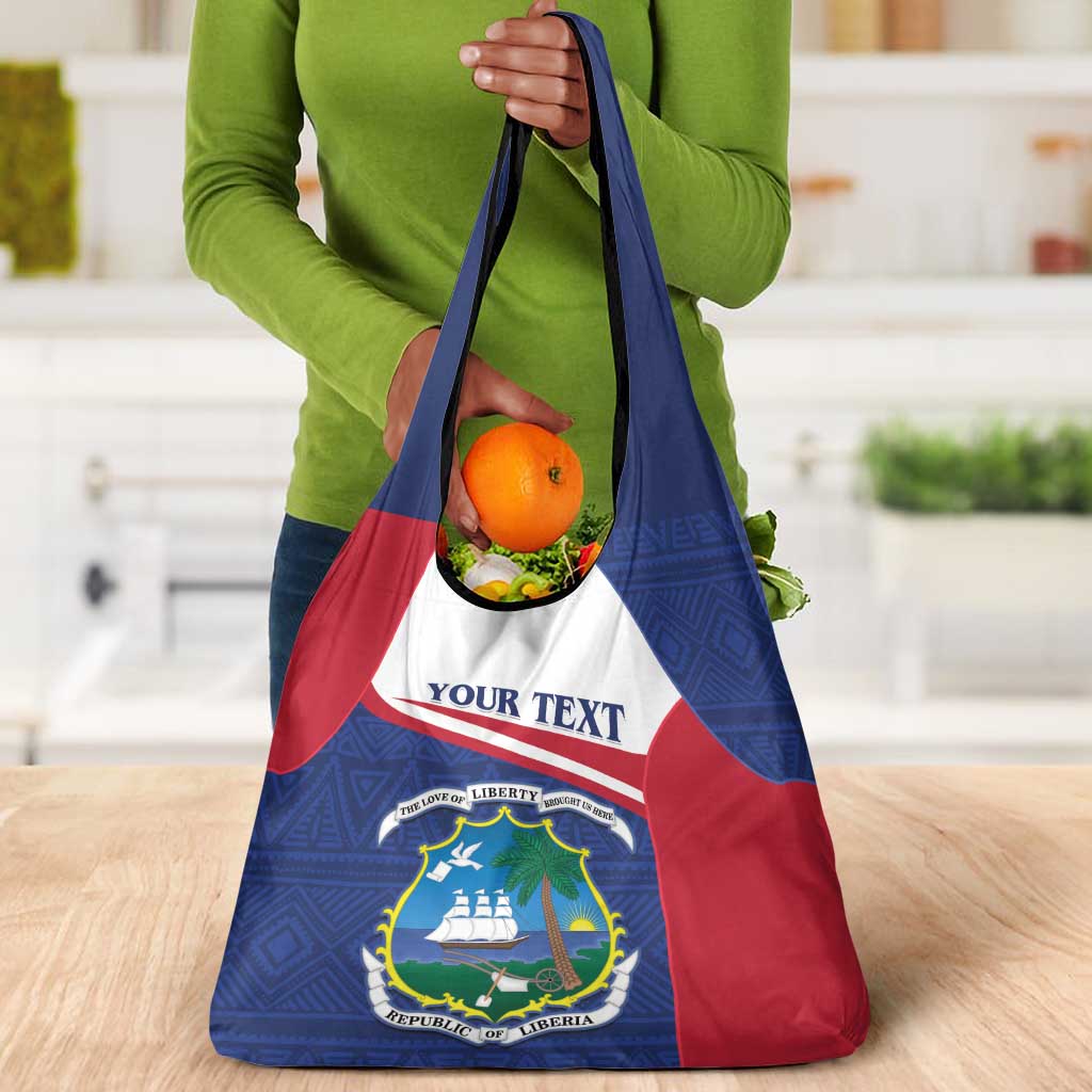 Personalised Liberia African Grocery Bag Coat Of Arms Flag