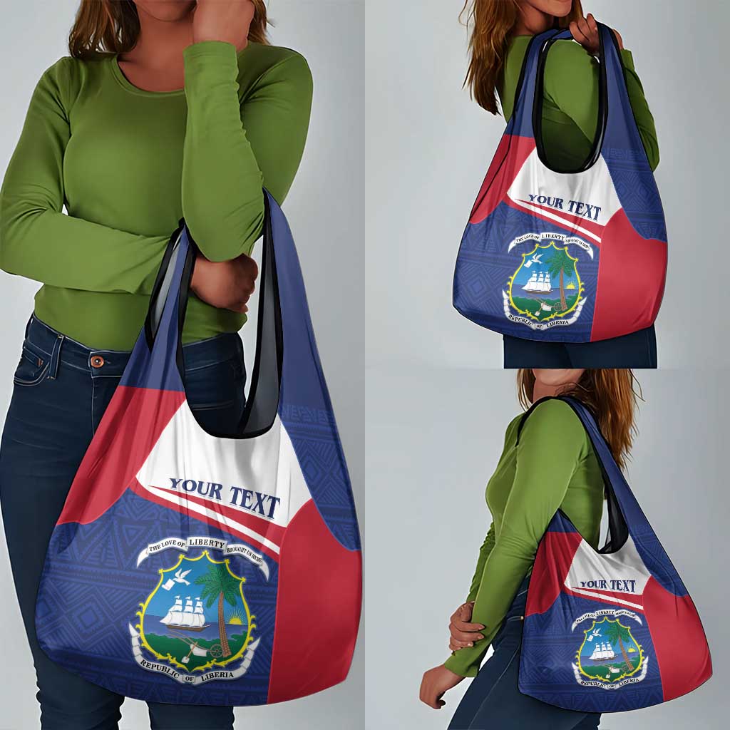 Personalised Liberia African Grocery Bag Coat Of Arms Flag