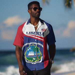 Personalised Liberia African Hawaiian Shirt Coat Of Arms Flag