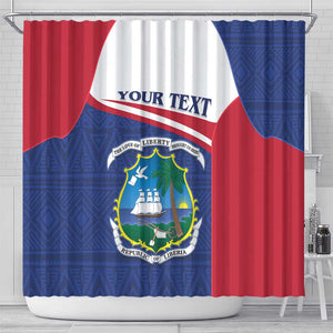 Personalised Liberia African Shower Curtain Coat Of Arms Flag