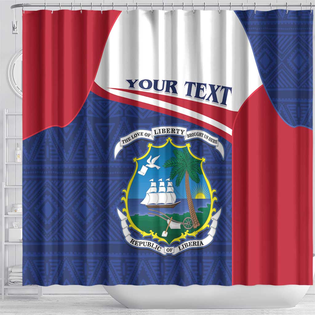 Personalised Liberia African Shower Curtain Coat Of Arms Flag