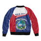 Personalised Liberia African Sleeve Zip Bomber Jacket Coat Of Arms Flag
