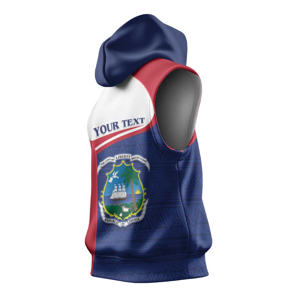 Personalised Liberia African Sleeveless Hoodie Coat Of Arms Flag - African Pride