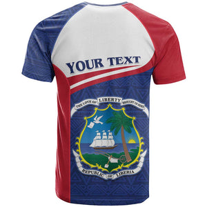 Personalised Liberia African T shirt Coat Of Arms Flag