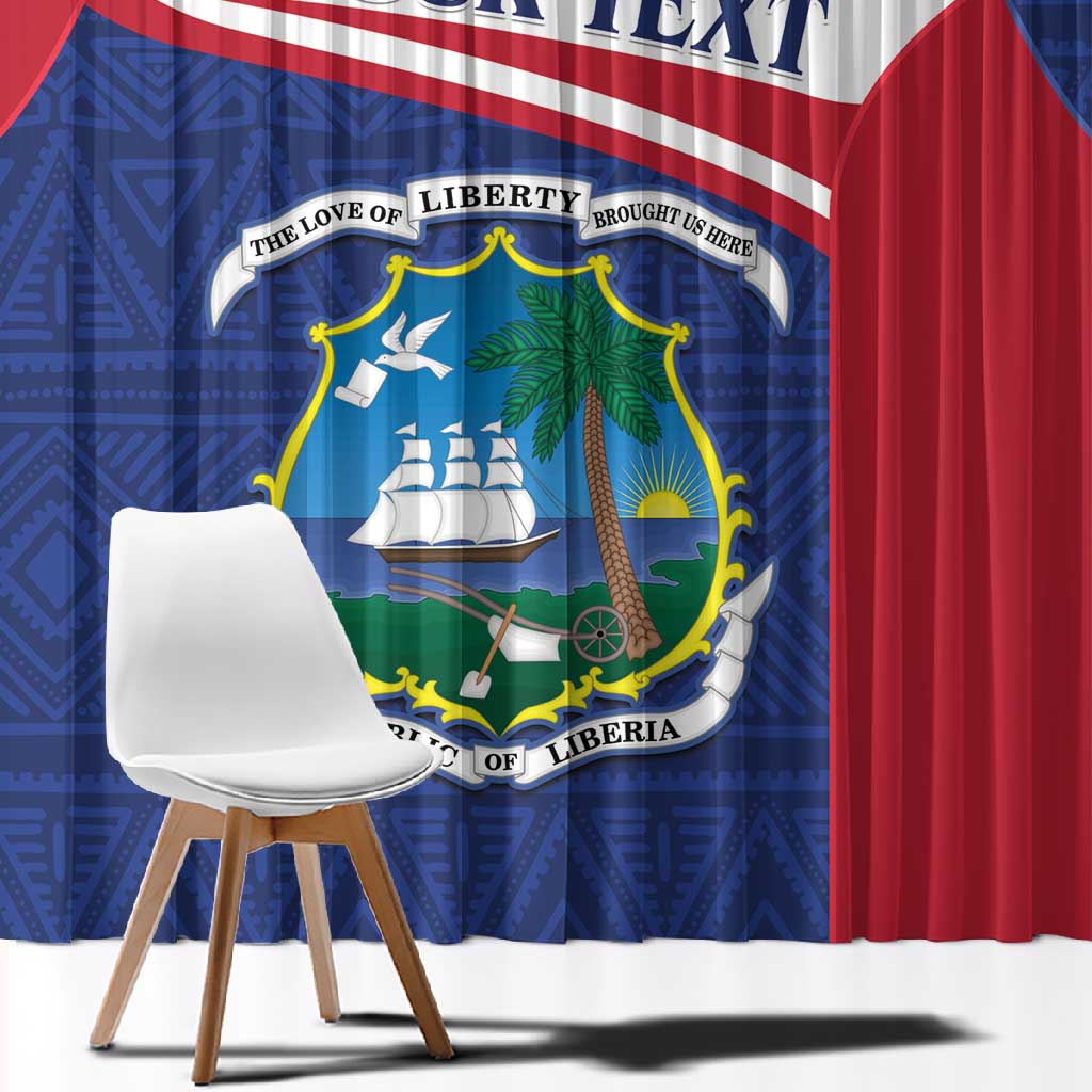 Personalised Liberia African Window Curtain Coat Of Arms Flag