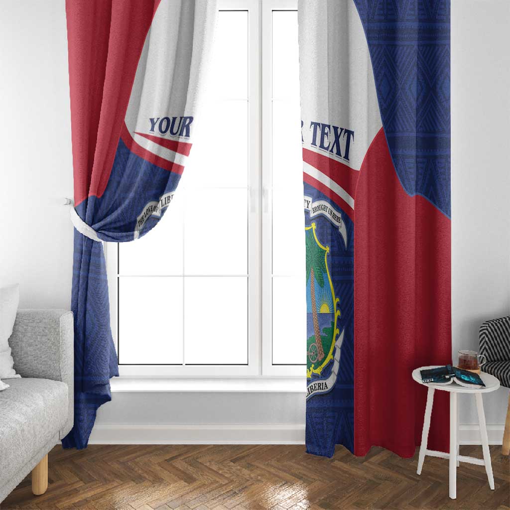 Personalised Liberia African Window Curtain Coat Of Arms Flag