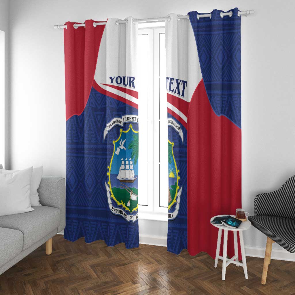 Personalised Liberia African Window Curtain Coat Of Arms Flag