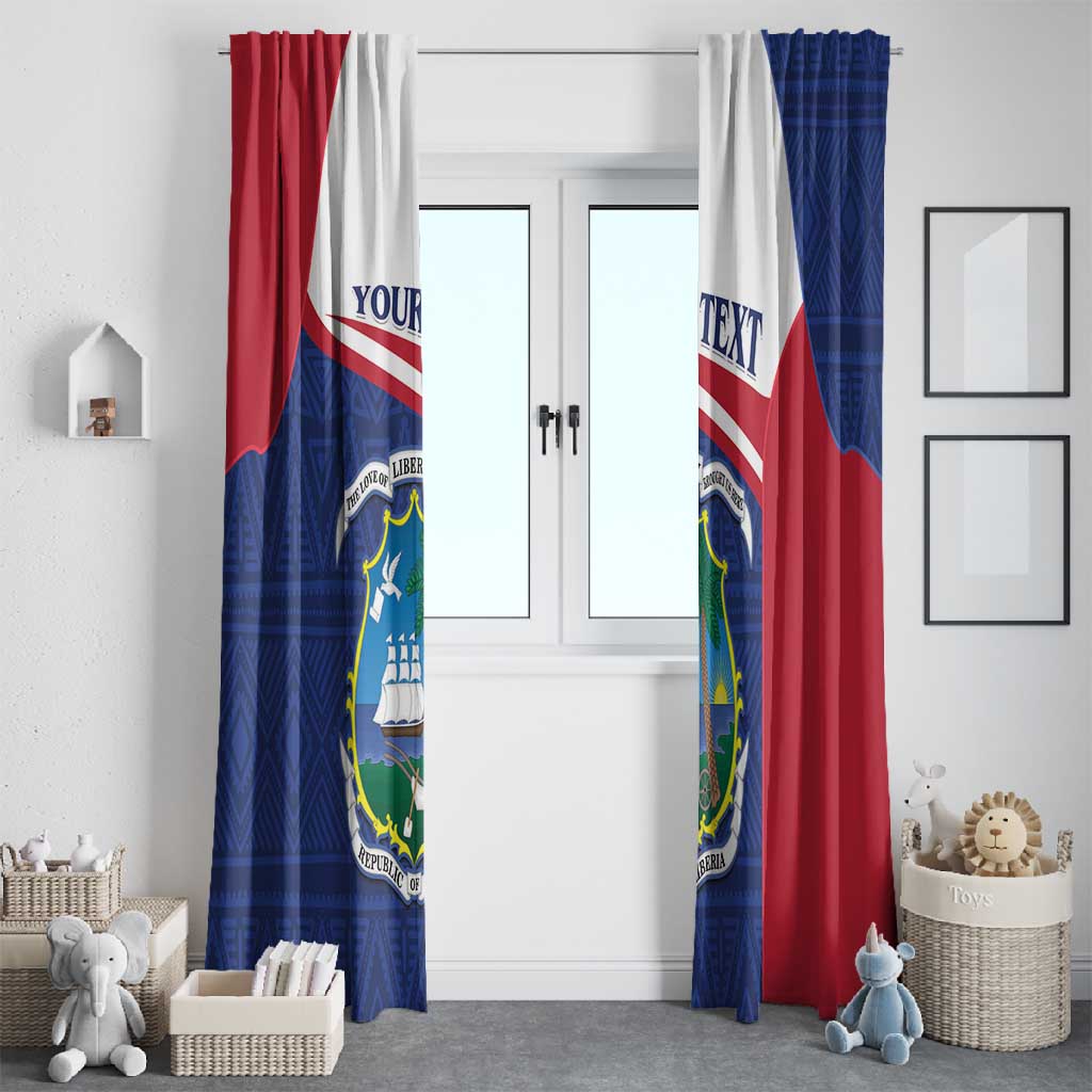 Personalised Liberia African Window Curtain Coat Of Arms Flag
