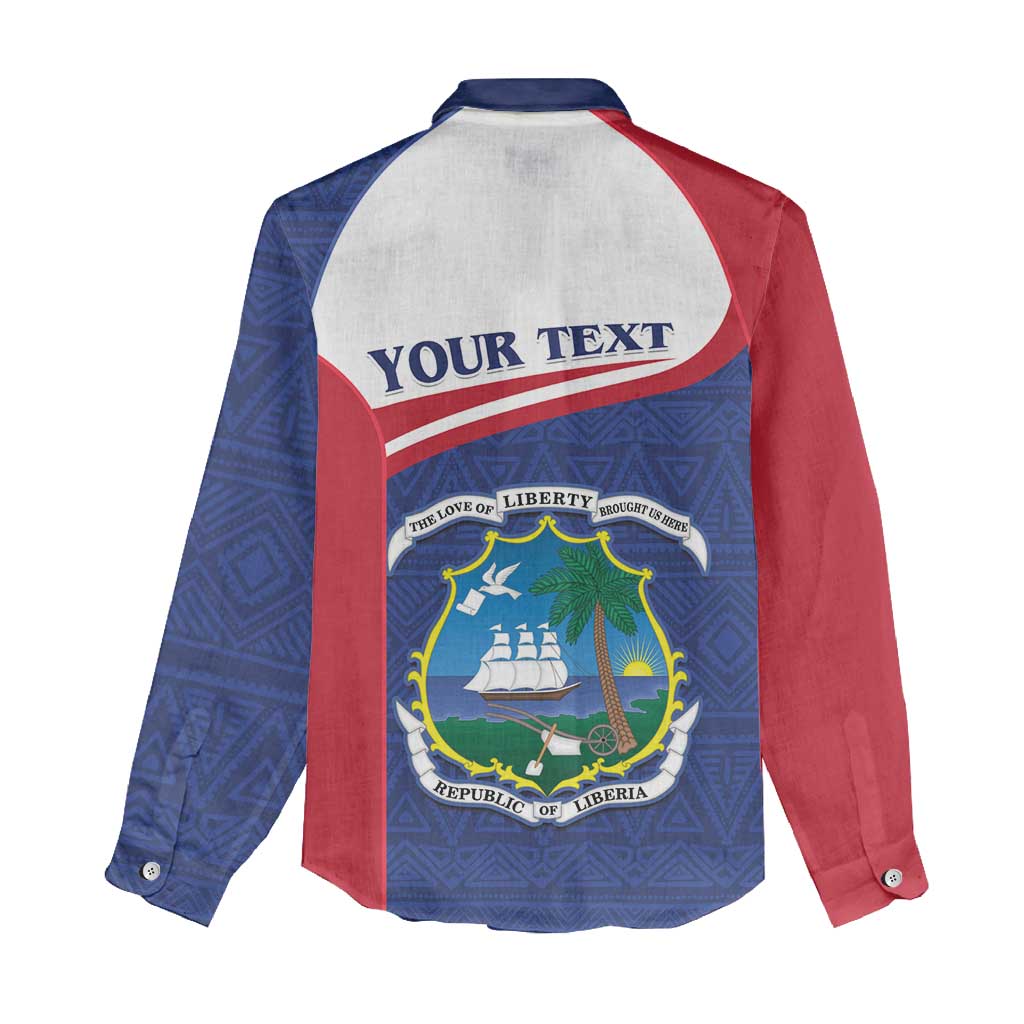Personalised Liberia African Women Casual Shirt Coat Of Arms Flag LT15