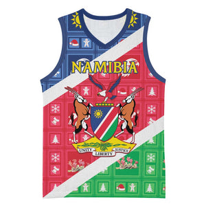 Afro Namibia Basketball Jersey Coat Of Arms Christmas Style - African Pride