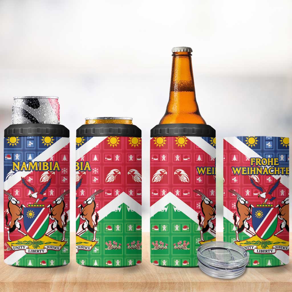 Afro Namibia 4 in 1 Can Cooler Tumbler Coat Of Arms Christmas Style