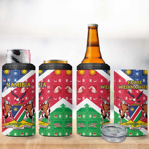 Afro Namibia 4 in 1 Can Cooler Tumbler Coat Of Arms Christmas Style