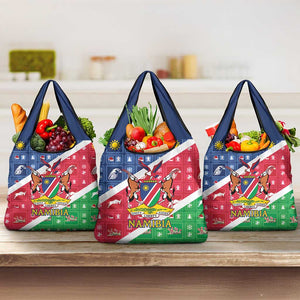Afro Namibia Grocery Bag Coat Of Arms Christmas Style