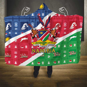 Afro Namibia Hooded Blanket Coat Of Arms Christmas Style