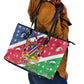Afro Namibia Leather Tote Bag Coat Of Arms Christmas Style