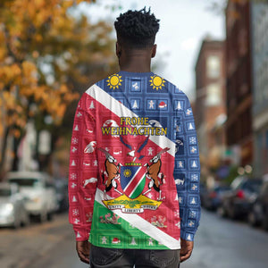 Afro Namibia Long Sleeve Shirt Coat Of Arms Christmas Style