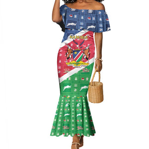 Afro Namibia Mermaid Dress Coat Of Arms Christmas Style