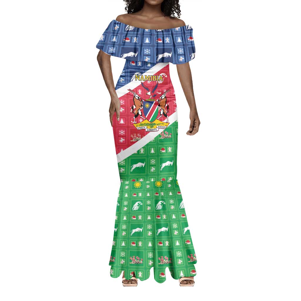 Afro Namibia Mermaid Dress Coat Of Arms Christmas Style