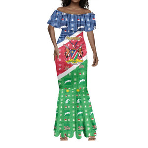Afro Namibia Mermaid Dress Coat Of Arms Christmas Style