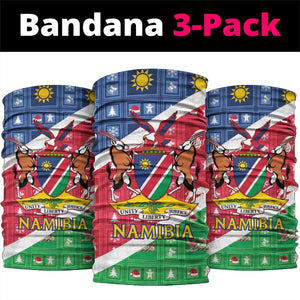 Afro Namibia Neck Gaiter Coat Of Arms Christmas Style LT15